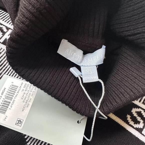 Perfect SKI Melani Active Stars Ribbed Knit Turtleneck Sweater Blk/White sXL NWT - Picture 4 of 6